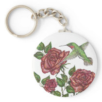 Rose and Hummingbir Key Chains