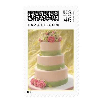 Rose and Hydrangea Wedding Cake Stamps by aggiebutterfly