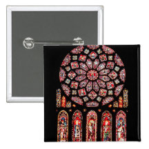 Rose and lancet windows from the north wall button