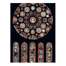 Rose and lancet windows from the south wall post card
