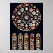Rose and lancet windows from the south wall print