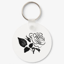 Rose and Leaves Sketch keychains