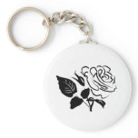 Rose and Leaves Sketch Key Chains