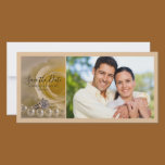 Rose and Pearls Wedding Save the Date Photo Card photo cards