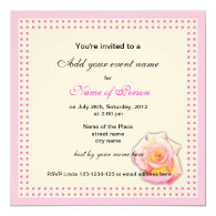 rose and pink dots all party invitation announcement