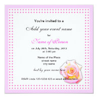 rose and pink dots all party invitation personalized invitation