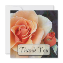 Rose and Rosebud Thank You Cards Custom Announcement