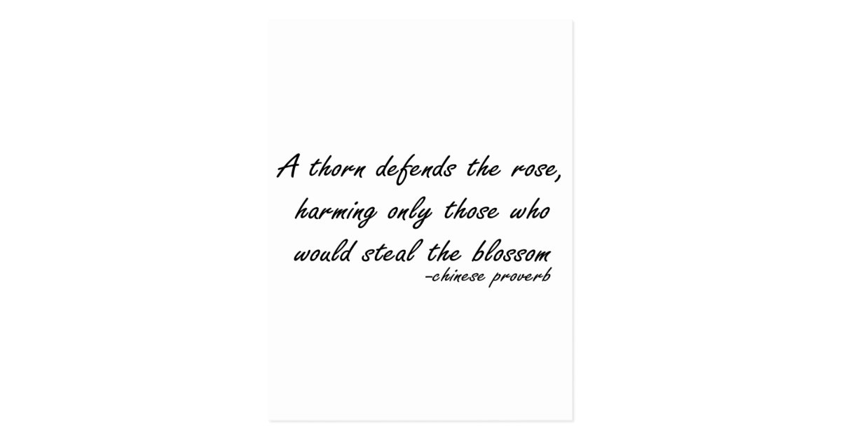 Rose and Thorn quote Postcard | Zazzle