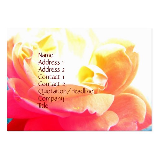 Rose background business card (front side)