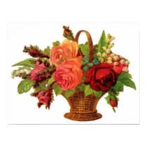 Rose Basket Customizable Poster posters by vintagegiftmall Rose Basket Customizable Poster posters