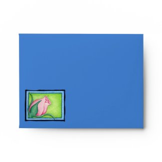 Rose blue pink Note Card Envelope envelope