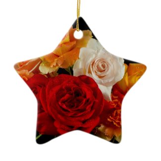 Rose Bouquet Christmas Tree Ornaments