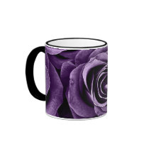 Rose Bouquet in Purple Mugs