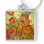 Rose Bouquet Modern Floral Keychain