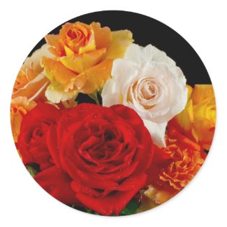 Rose Bouquet Round Sticker