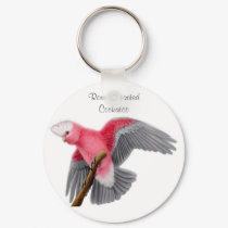 Rose Breasted Cockatoo Keychain by twopurringcats Rose Breasted Cockatoo Keychain