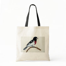 Rose-breasted grosbeak canvas bags