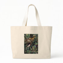 Rose-Breasted Grosbeaks and Their Nest of Eggs Tote Bags