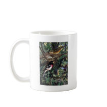 Rose-Breasted Grosbeaks and Their Nest of Eggs Mugs