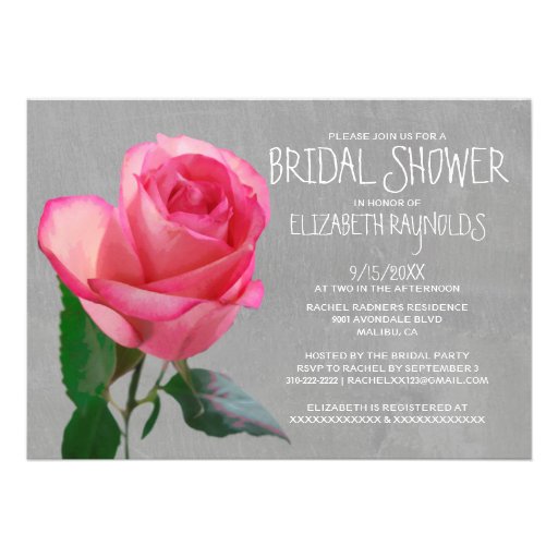 Rose Bridal Shower Invitations