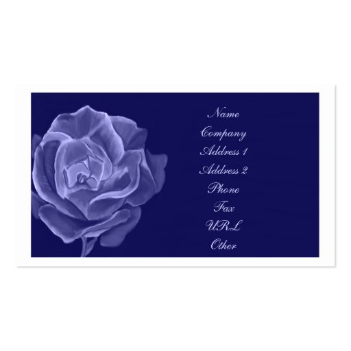 Rose business/profile card blue tone business cards
