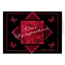 Rose & butterfly sympathy card