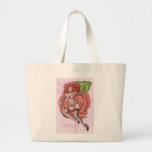 Rose by Al Rio - Pinup Girl in Lingerie on a Rose Canvas Bag