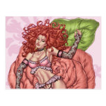 Rose by Al Rio - Pinup Girl in Lingerie on a Rose Post Cards