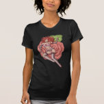 Rose by Al Rio - Pinup Girl in Lingerie on a Rose Tee Shirts