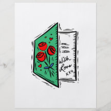 rose card open with love custom flyer