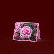 Rose Cards Pink Flowers Custom Greeting Card cards