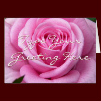 Rose Cards Pink Flowers Custom Greeting Card cards