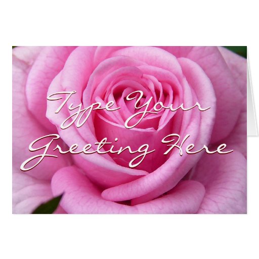 Rose Cards Pink Flowers Custom Greeting Card Zazzle