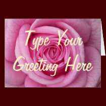 Rose Cards Pink Flowers Personalized Greeting Card cards