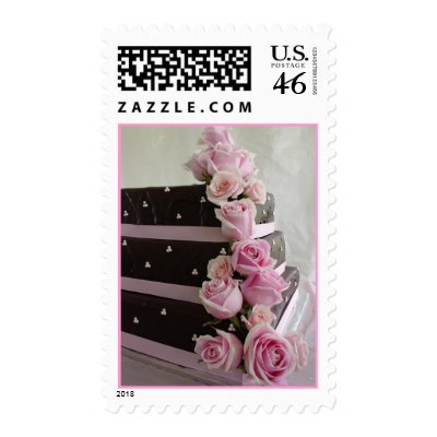 Rose cascade wedding cake postage