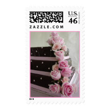 Rose cascade wedding cake postage