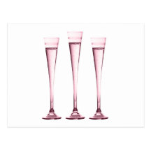 Rose Champagne Flutes Post Cards
