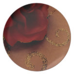 Rose Chocolate Swirl Dinner Plate