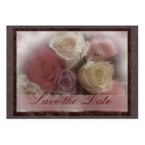 rose cluster save the date business card templates