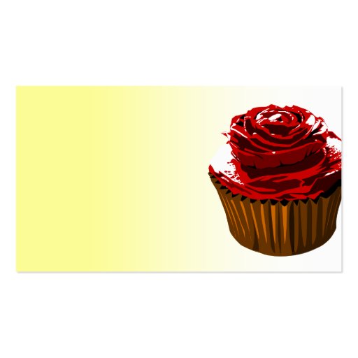 Rose cupcake business card template (front side)