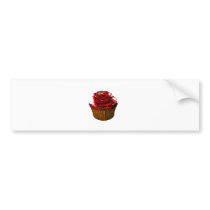 Rose cupcake template products bumper stickers