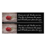 Rose Cut in 1/2 Bookmarkers Photo Greeting Card