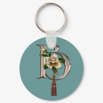 Rose Elegance Monogram B keychains by SweetRascal Rose Elegance Monogram B keychains