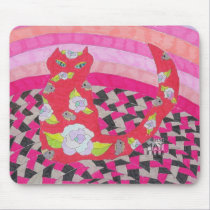 Rose Fabric Cat mousepads
