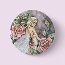 Rose Fairy Pin, Button by Molly Harrison