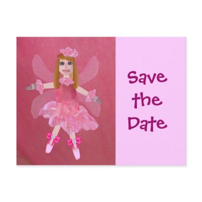 Rose Fairy, Save the Date Post Cards by SeaAngel