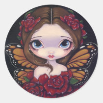 art, fantasy, eye, eyes, rose fairy, rose, roses, gothic rose, butterfly, butterflies, flower, flowers, floral, big eye, big eyed, jasmine, becket-griffith, becket, griffith, jasmine becket-griffith, jasmin, strangeling, artist, goth, gothic, fairy, gothic fairy, faery, fairies, faerie, fairie, lowbrow, low brow, big eyes, strangling, fantasy art, original, lowbrow art, pop, Sticker with custom graphic design