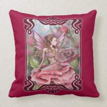 Rose Fairy Throw Pillow