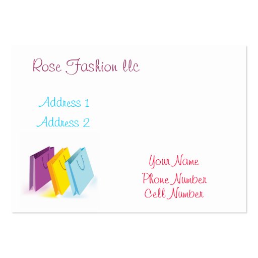 Rose fashion llc business card templates (back side)