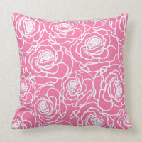 Rose Flower Pattern Throw Pillow Home Decor